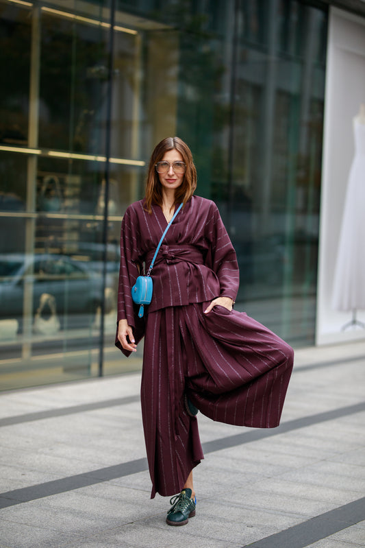 Kimono Classic Burgundy Silver