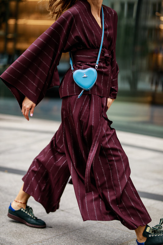 Hakama Burgundy Silver