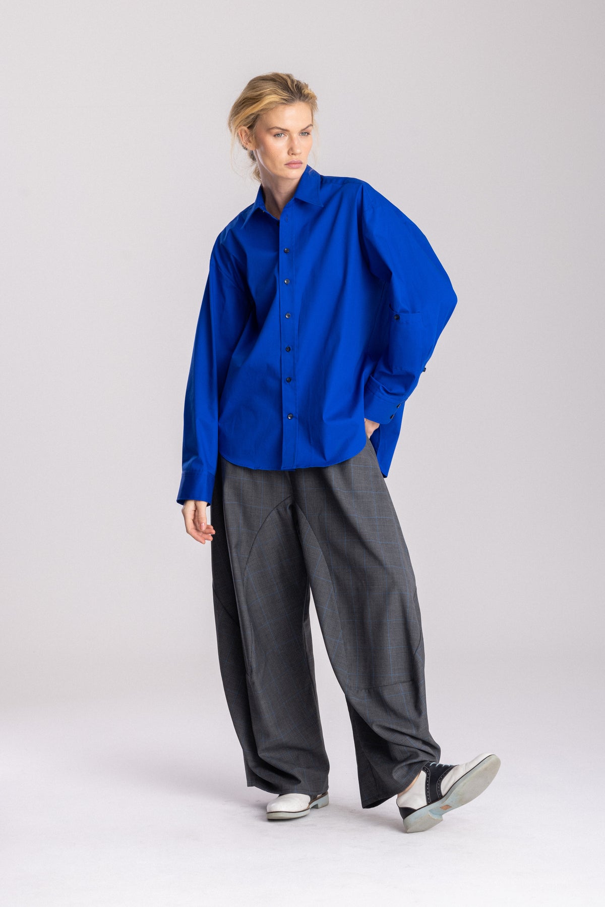 Koszula Uni Balmoral, royal blue, Jo.S