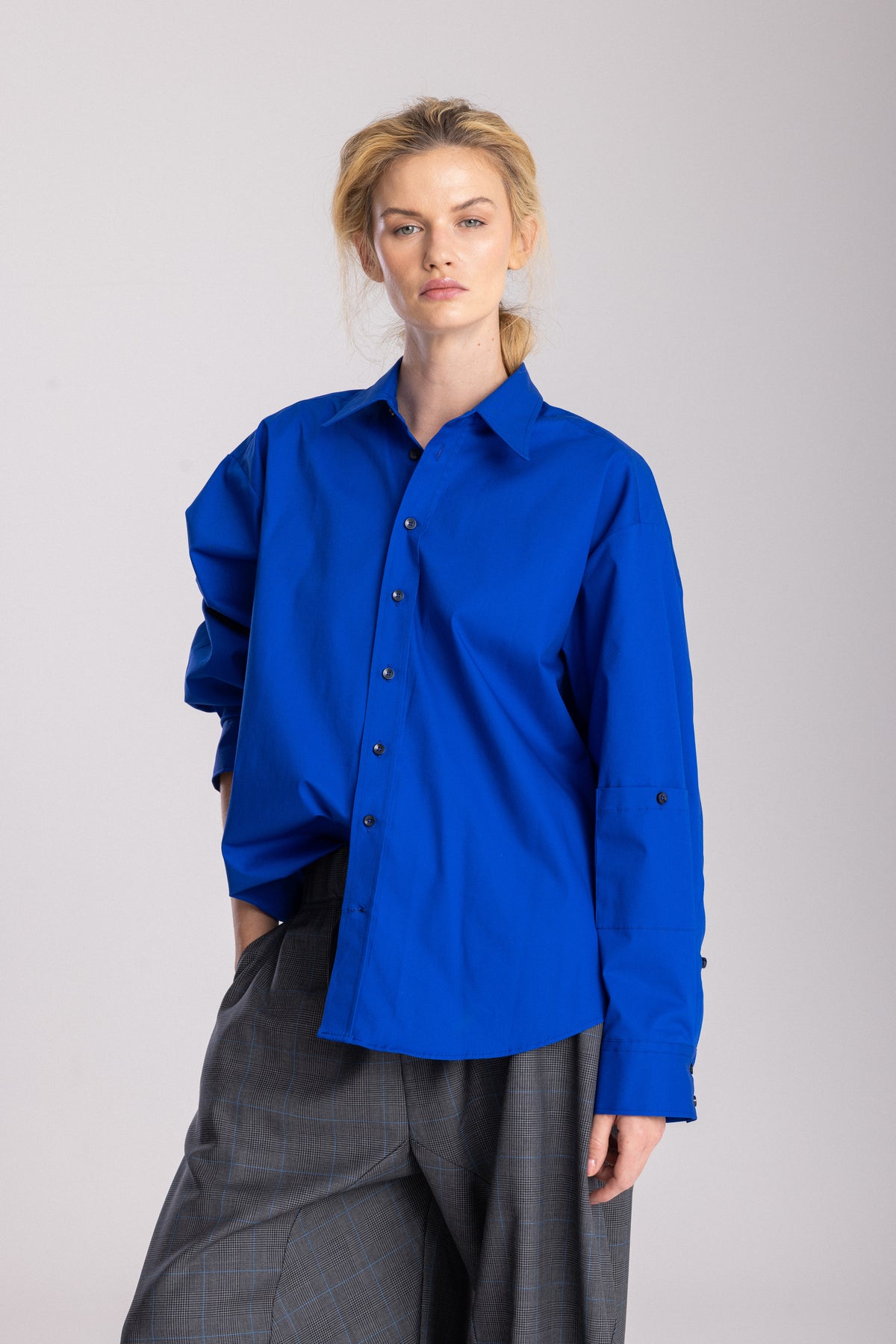 Koszula Uni Balmoral, royal blue, Jo.S